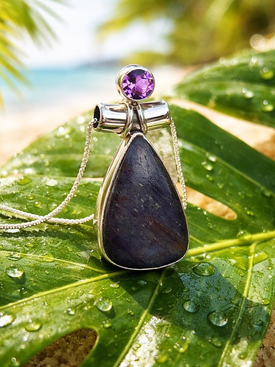 Robin's Nest Jewels Jewelry - Purple Adventurine & Amethyst Necklace